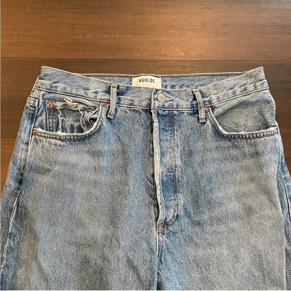 AGOLDE 90s Pinch Waist Denim Jeans in Abstract Blue 30 - Picture 4 of 9